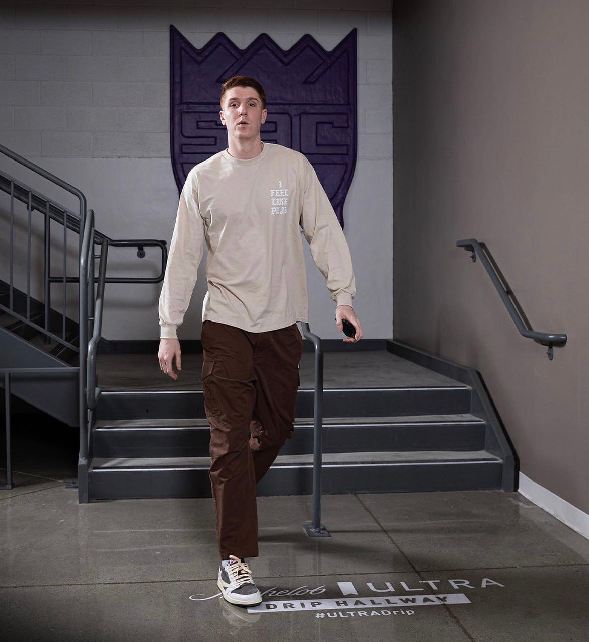 "I FEEL LIKE PEJA" Tan L/S Shirt